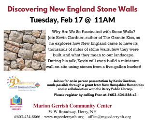 rescheduled Discovering NE Stonewalls 2